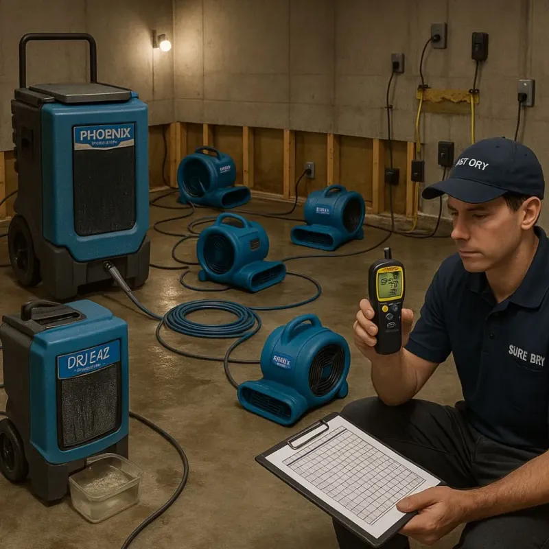 Structural Drying and Dehumidification process in Eastlawn Gardens, PA